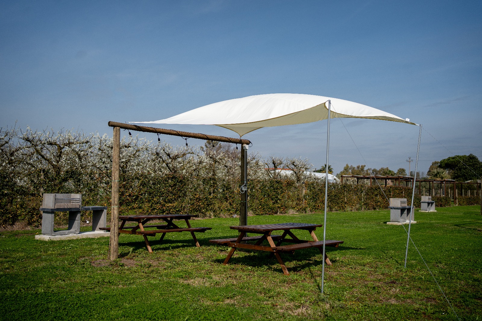 Il Noccioleto — postazioni picnic con copertura ombreggiante