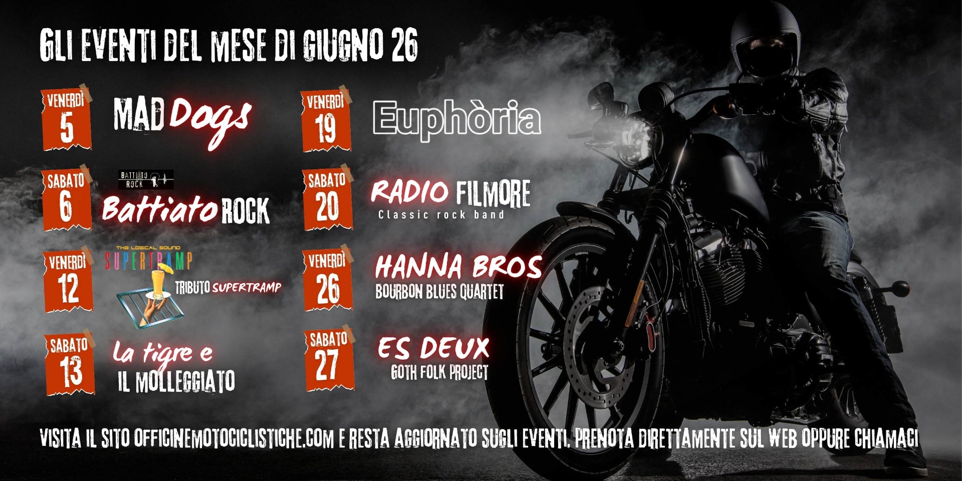 Officine Motociclistiche — Locandina mensile eventi di giugno