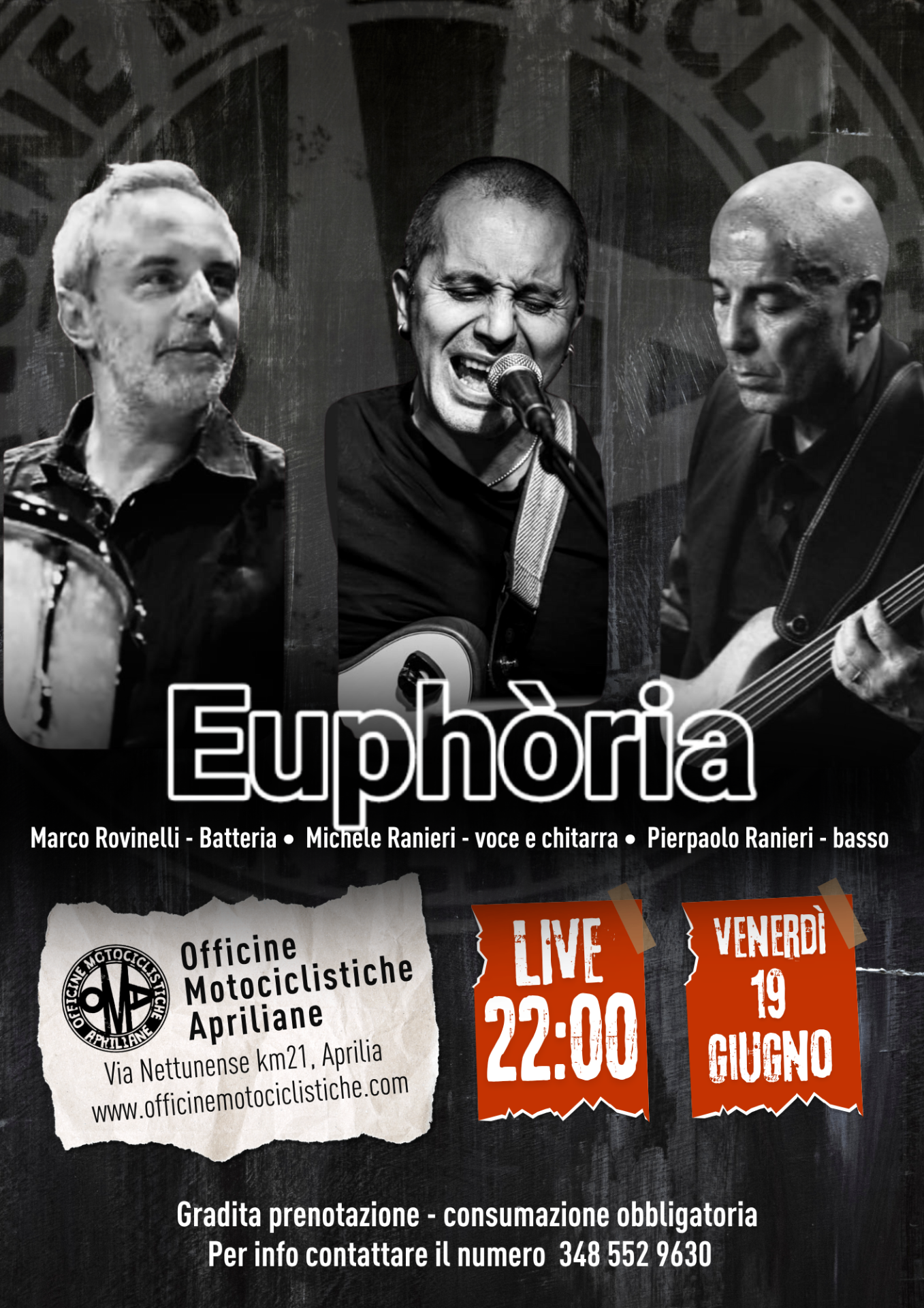 Officine Motociclistiche — Locandina live Euphoria
